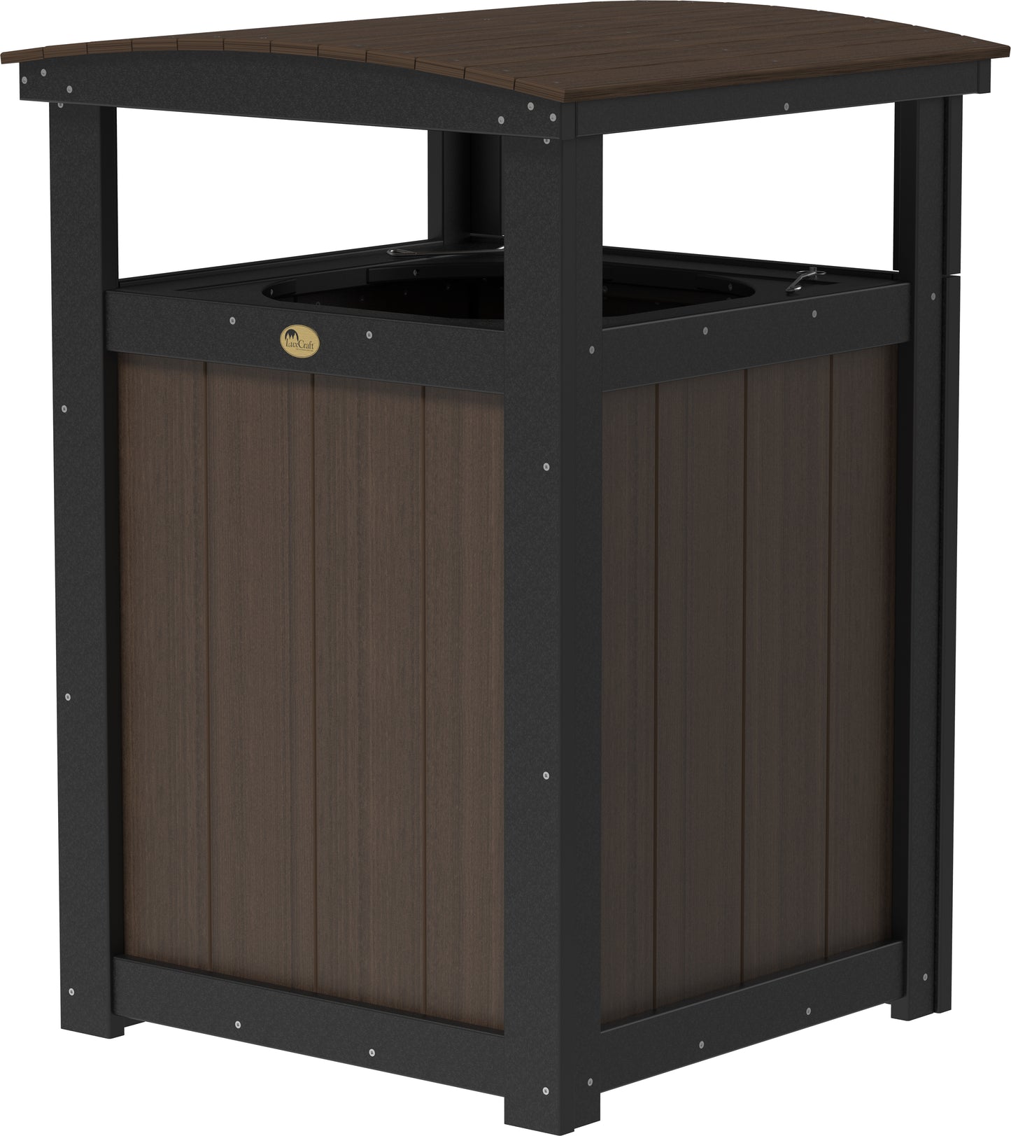 Trash Can Brazilian Walnut & Black