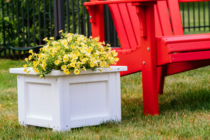 15" Square Planter White