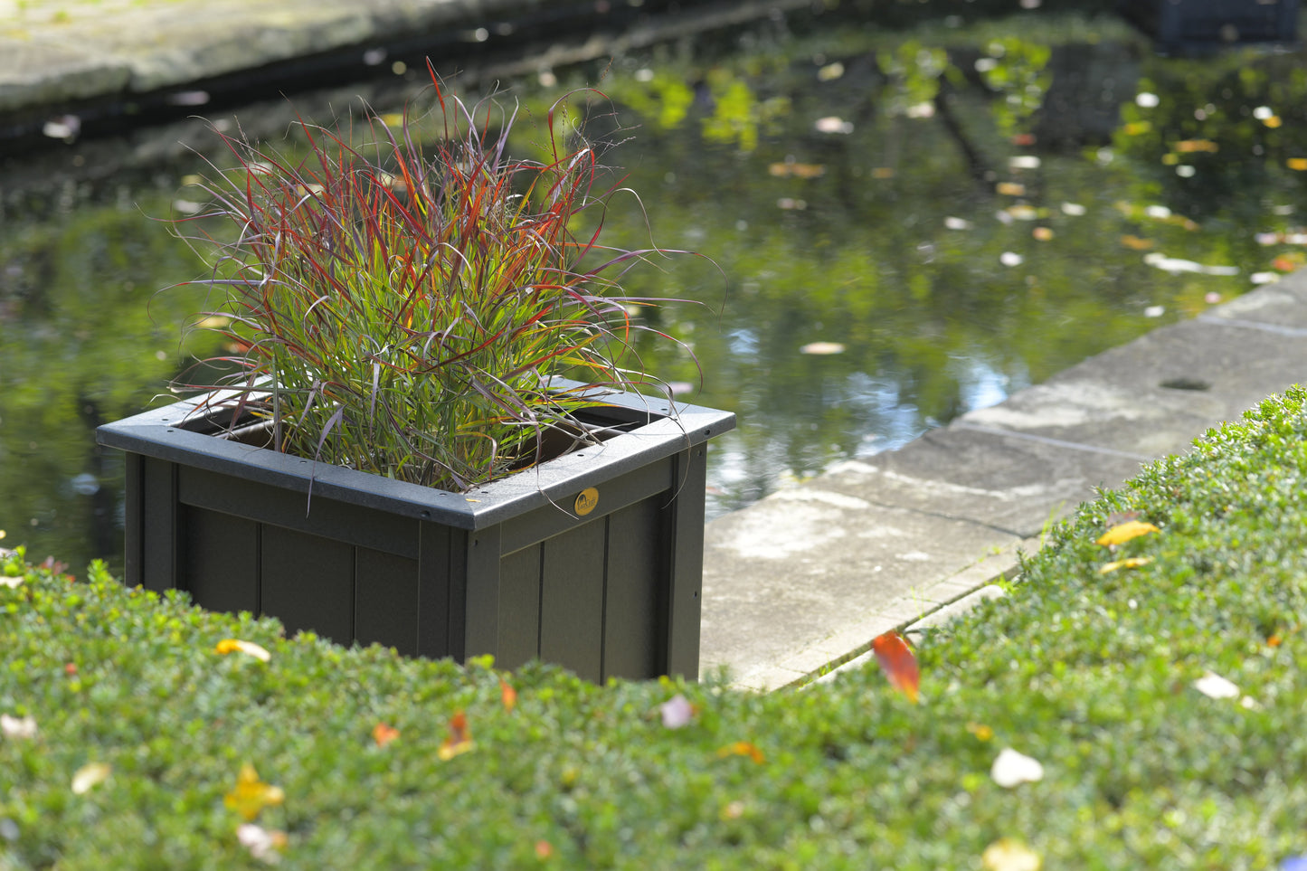24" Square Planter Black