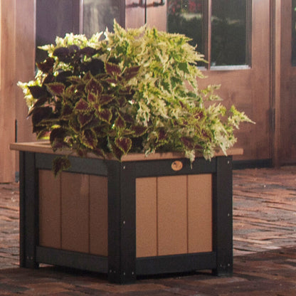 24" Square Planter Cedar & Black