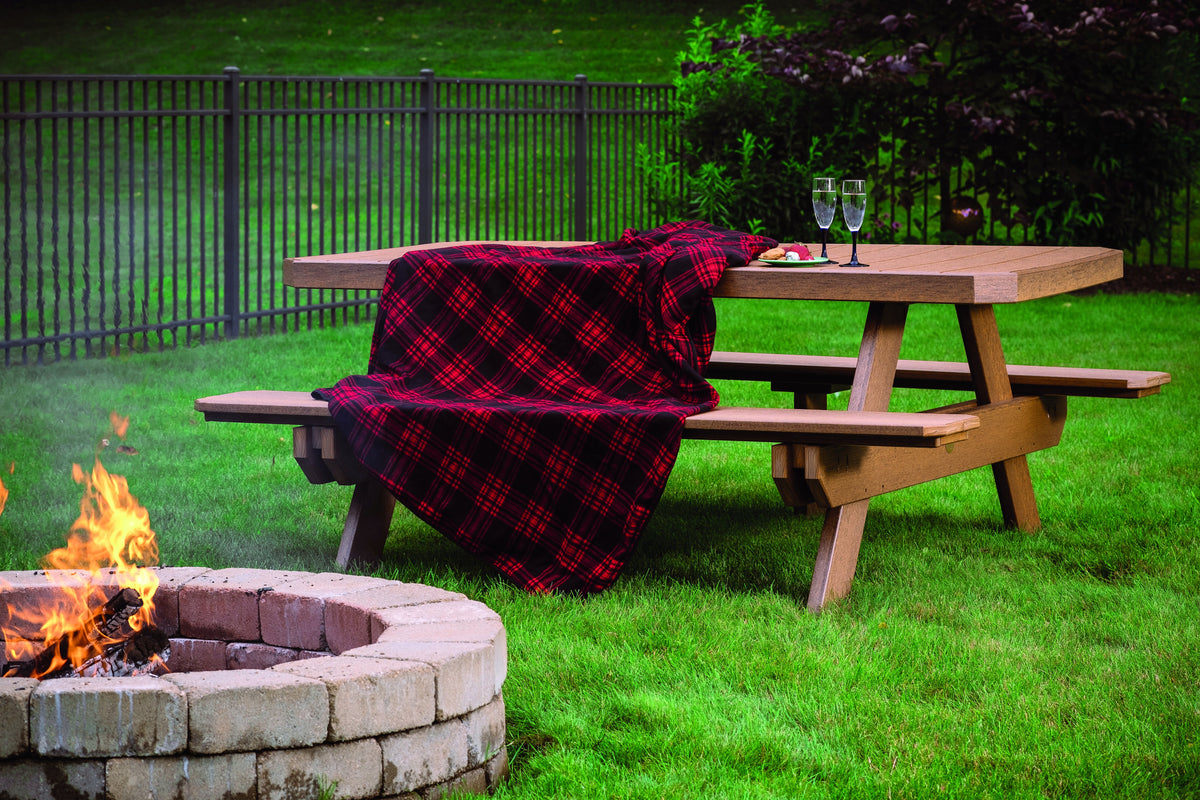 6' Rectangular Picnic Table Antique Mahogany