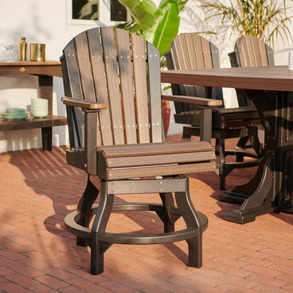 Adirondack Swivel Chair Brazilian Walnut & Black / Counter Height