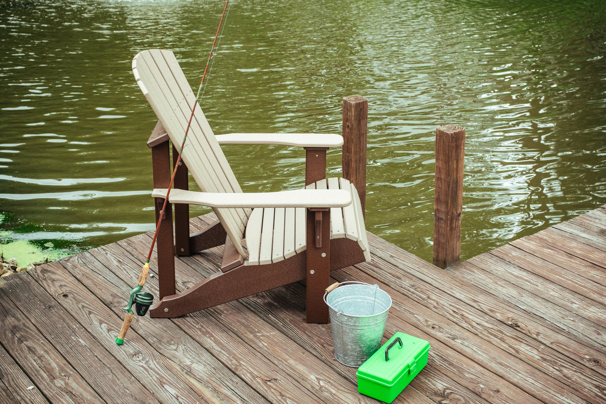 Deluxe Adirondack Chair Weatherwood & Chestnut Brown