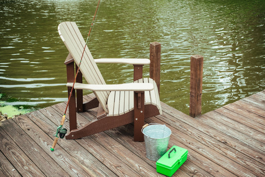 Deluxe Adirondack Chair Weatherwood & Chestnut Brown