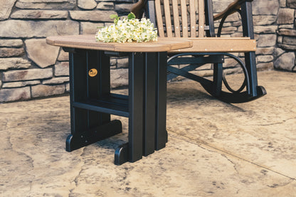 End Table Antique Mahogany & Black