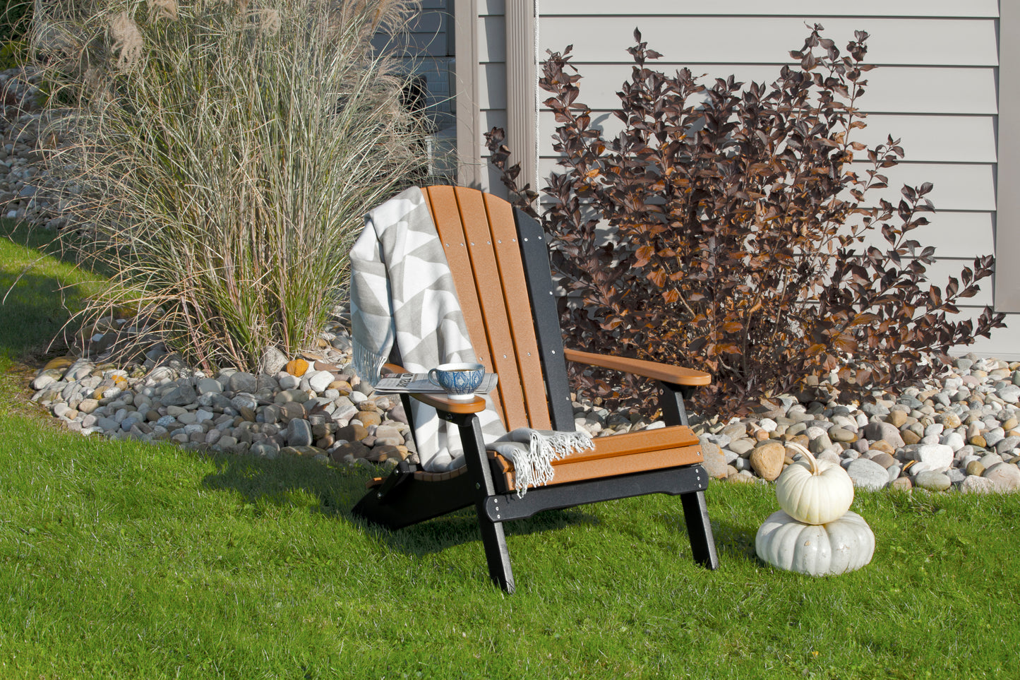Folding Adirondack Chair Cedar & Black