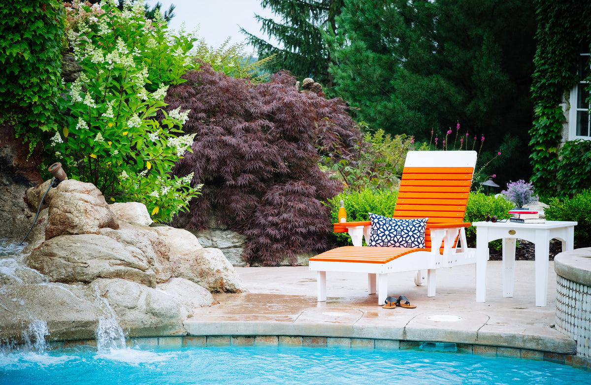 Poly Lounge Chair Tangerine & White