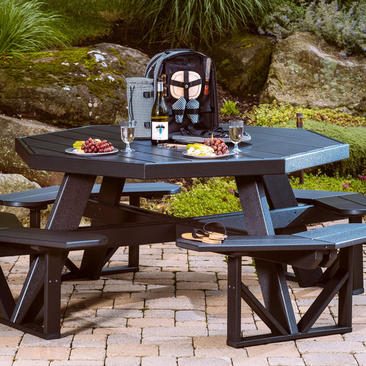 Octagon Picnic Table Black
