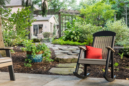 Poly Porch Rocker Weatherwood & Black