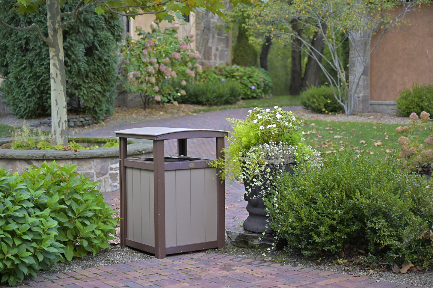 Trash Can Weatherwood & Chestnut Brown