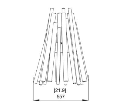 Stix Fire Pit w/ Ethanol Burner — Side View technical drawing