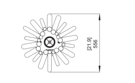 Stix Fire Pit w/ Ethanol Burner — Top View technical drawing