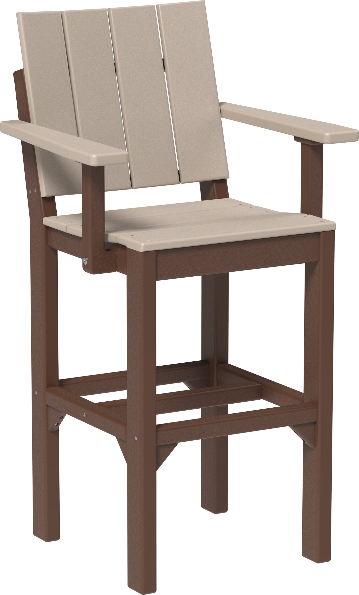 Urban Arm Chair Weatherwood & Chestnut Brown / Bar Height