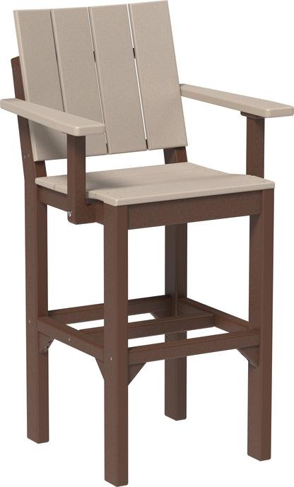Urban Arm Chair Weatherwood & Chestnut Brown / Bar Height