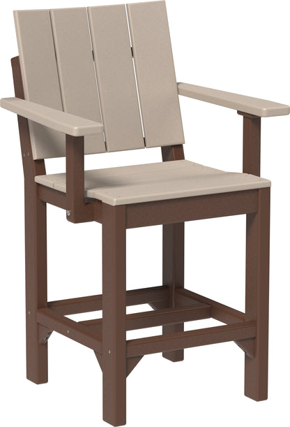 Urban Arm Chair Weatherwood & Chestnut Brown / Counter Height