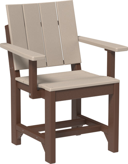 Urban Arm Chair Weatherwood & Chestnut Brown / Dining Height