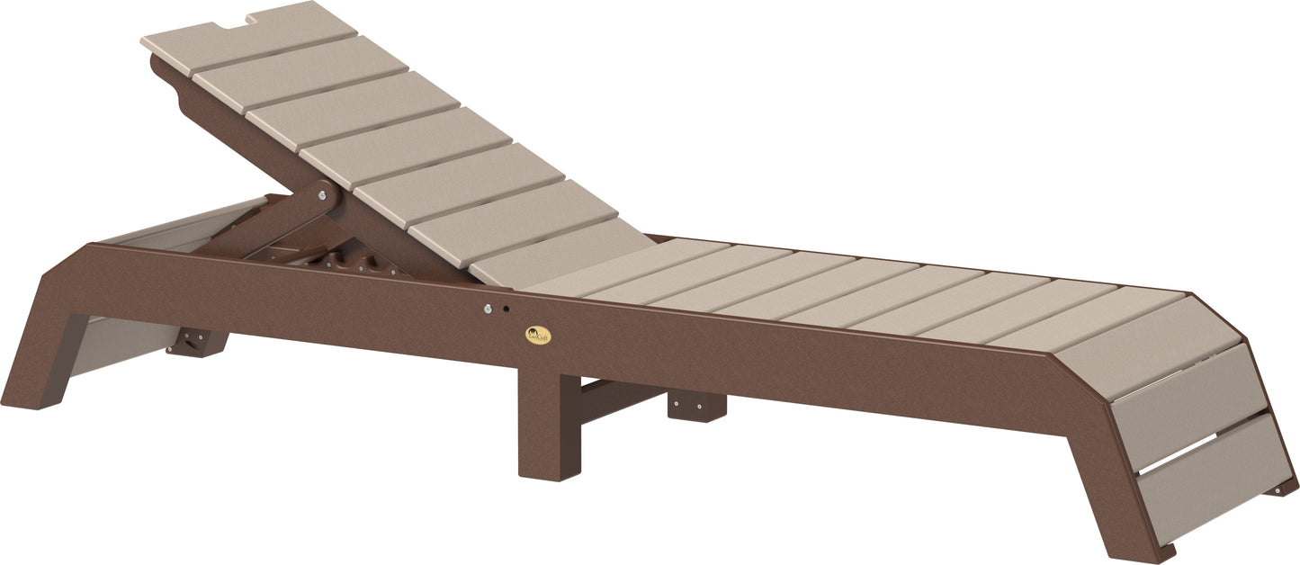 Urban Chaise Lounge Weatherwood & Chestnut Brown