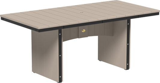 Urban Dining Table (3' x 6' Rectangular) Weatherwood & Black / Dining Height