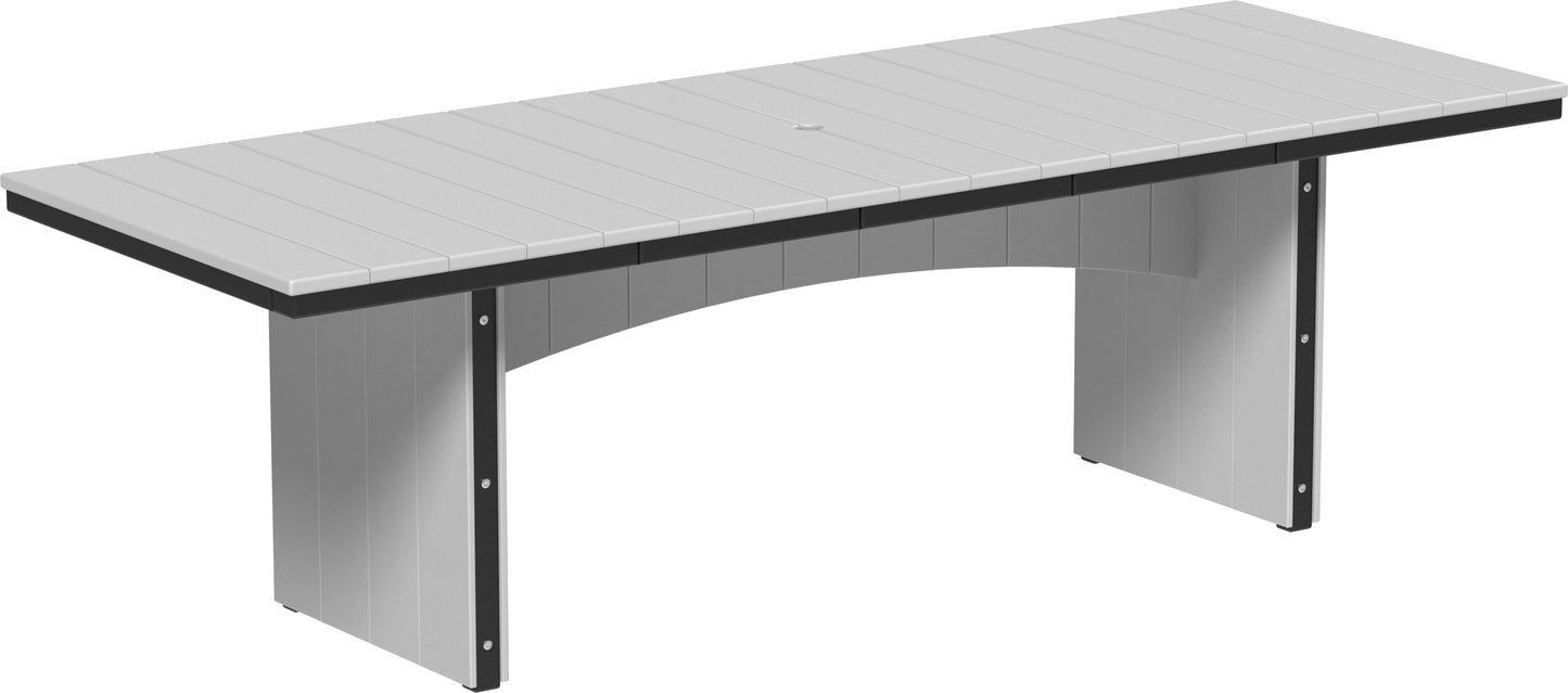 Urban Dining Table (3' x 8' Rectangular) Dove Gray & Black / Dining Height