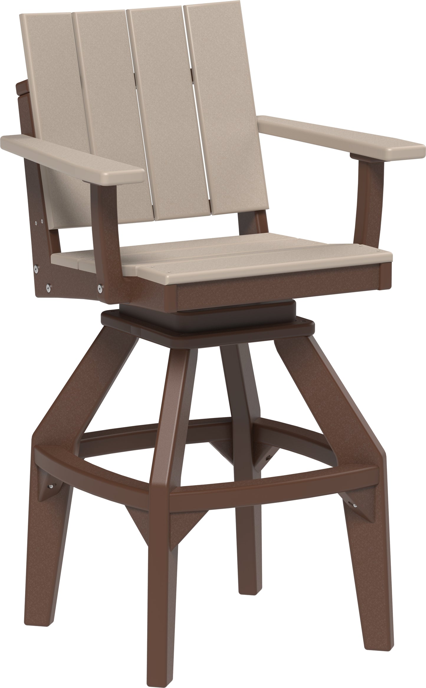 Urban Swivel Chair Weatherwood & Chestnut Brown / Bar Height