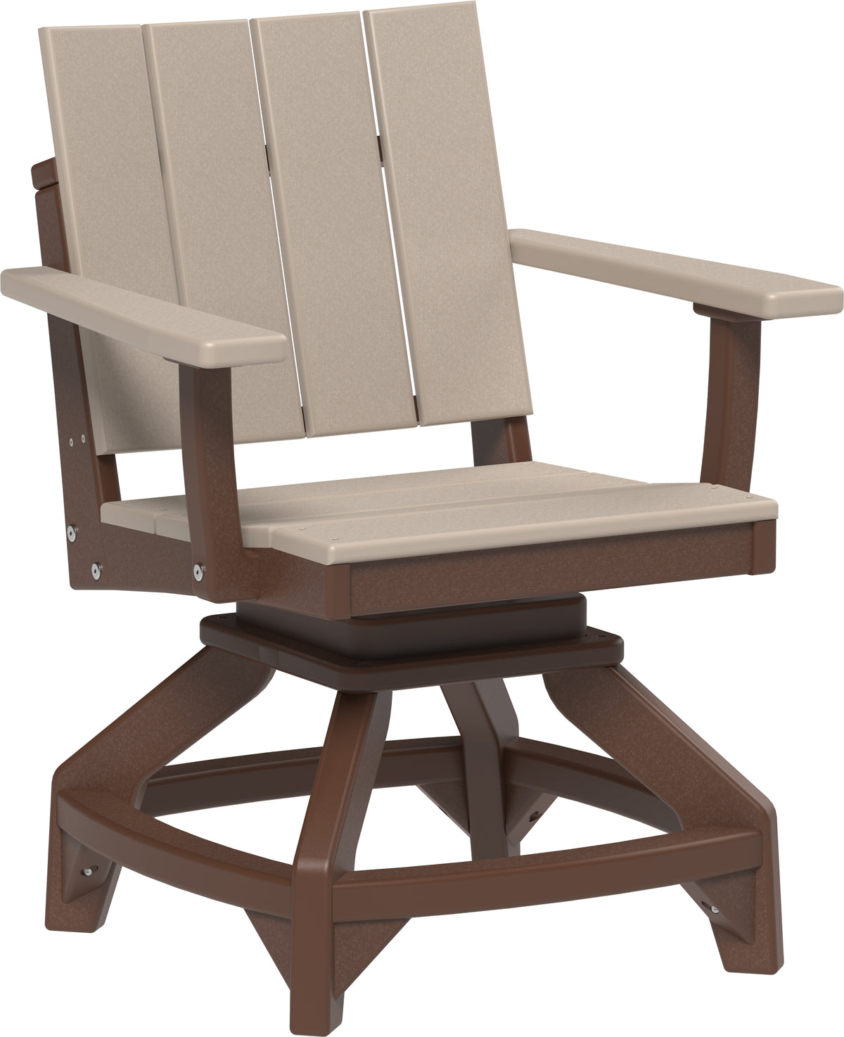 Urban Swivel Chair Weatherwood & Chestnut Brown / Dining Height
