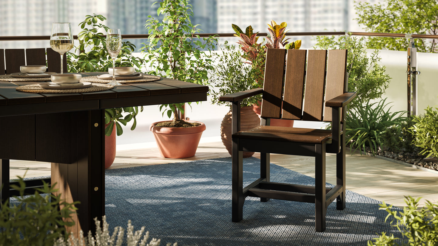 Urban Arm Chair Brazilian Walnut & Black / Dining Height