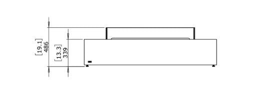 Wharf 65 Fire Table w/ Ethanol Burner — Front View technical drawing