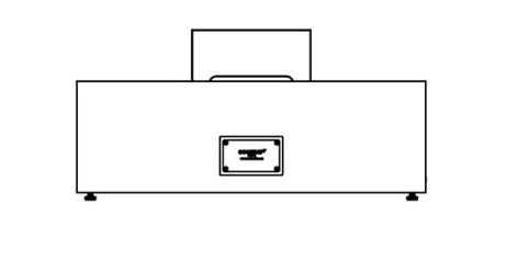 Wharf 65 Fire Table w/ Ethanol Burner — Side View technical drawing