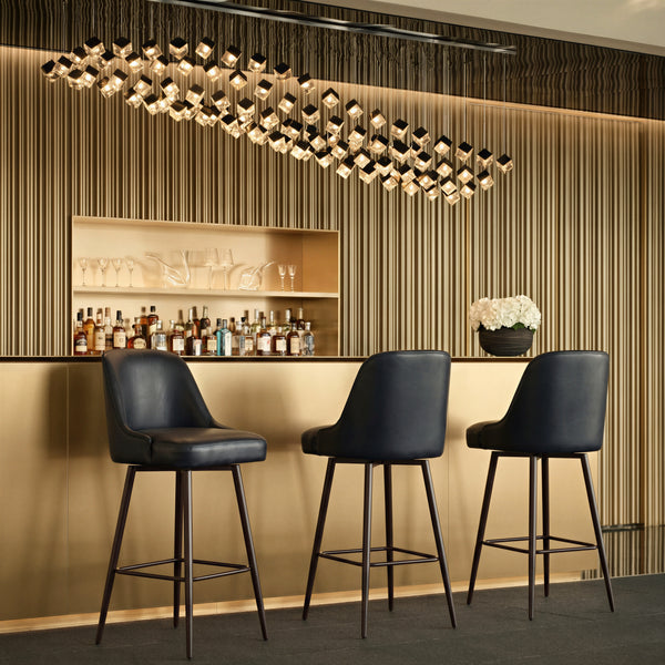 Keppel Swivel Barstool Black & Bronze