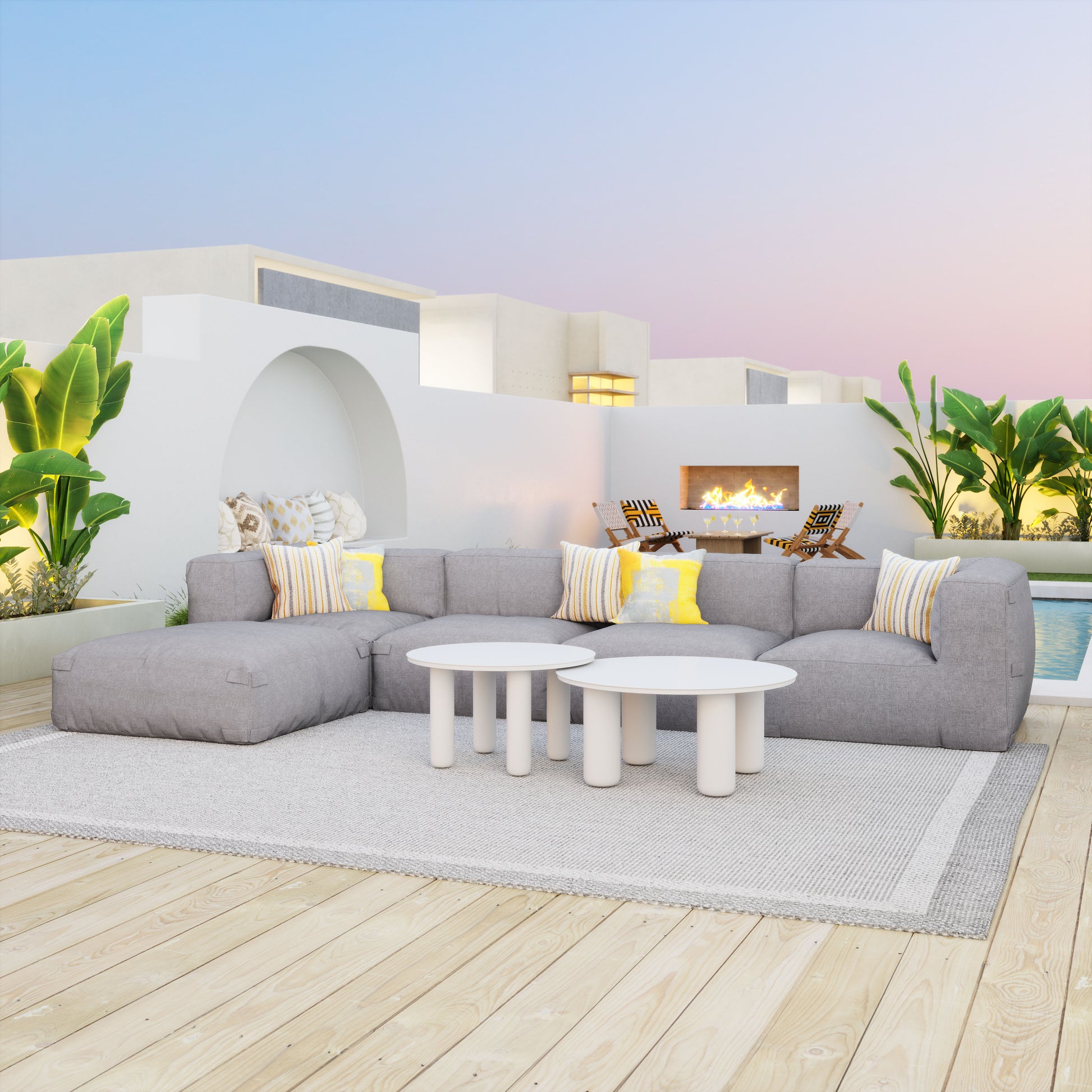 Ola Coffee Table Set (2-Piece) White