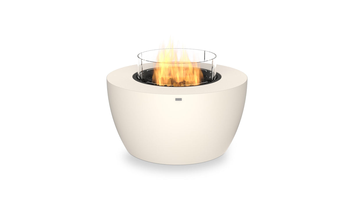 EcoSmart Fire Pod 40 Fire Pit in Bone, gas burner
