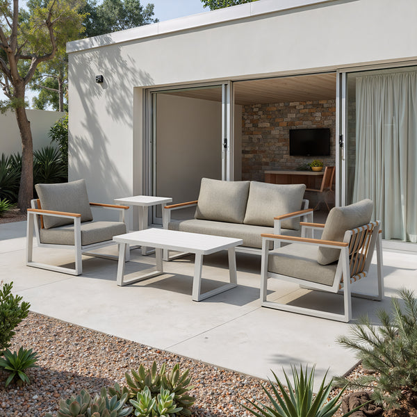 Welt Armchair Taupe & White