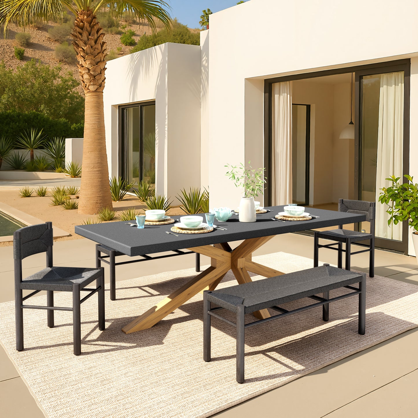 Suan Rectangular Dining Table Gray