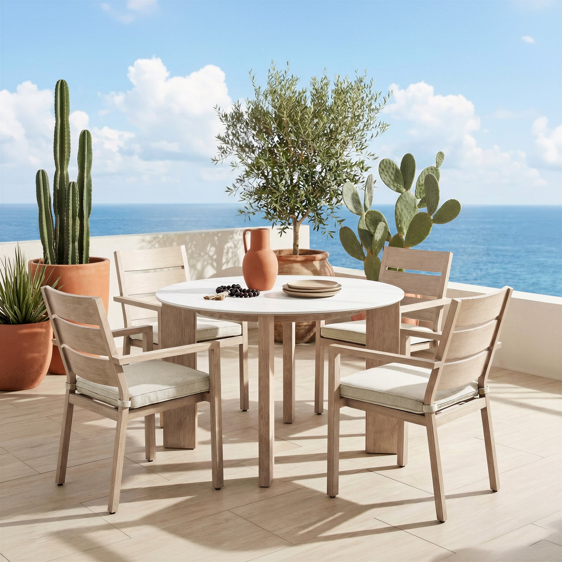 Oceanveil Round Dining Table White