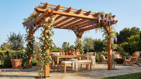 10 Ft. X 10 Ft. Traditional All Cedar Wood Outdoor Patio Pergola Shade Structure — Lifestyle