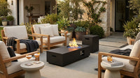 48 In, 50,000 BTU Black Coating Steel Outdoor Fire Table Propane Gas Fire Pit Table — Lifestyle