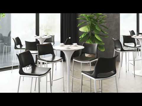 Ace Barstool (Set of 2) - Black & Silver video