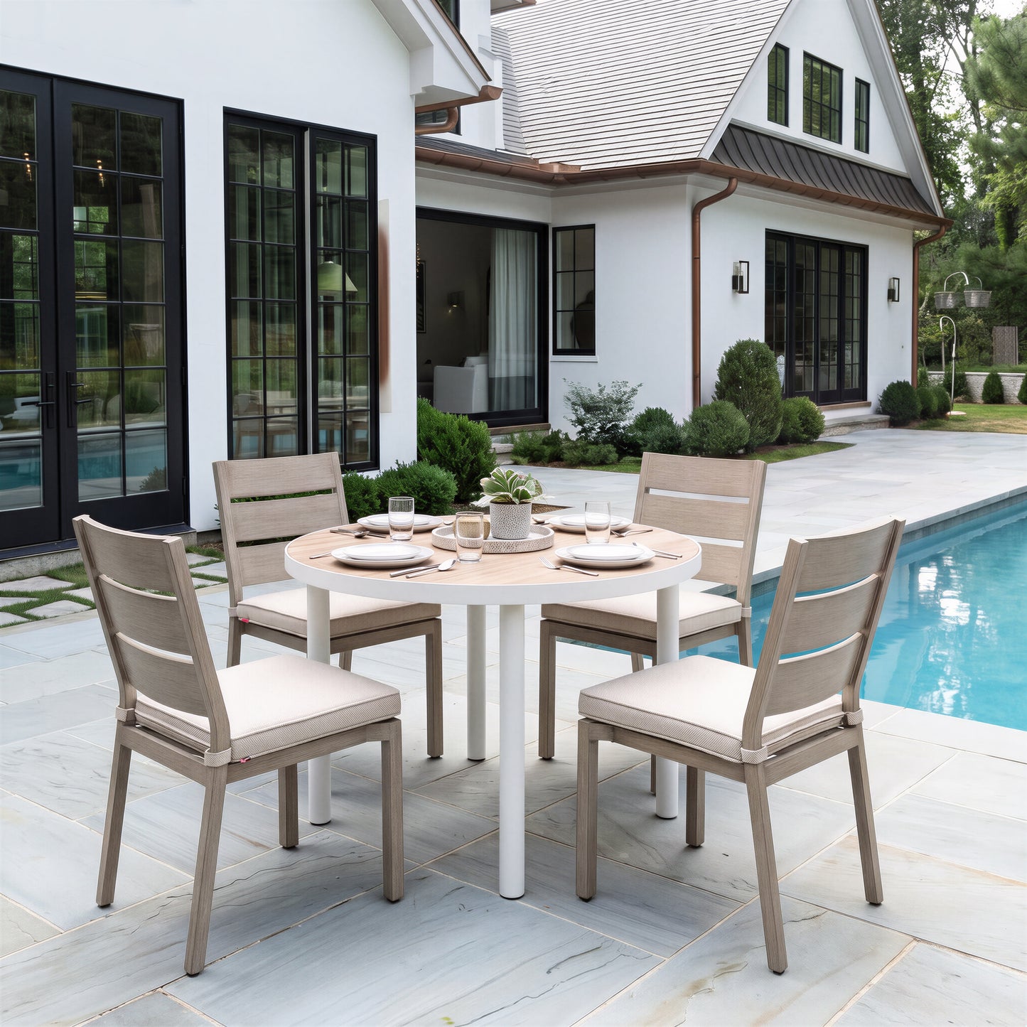 Reefline Armless Dining Chair (Set of 2) Gray